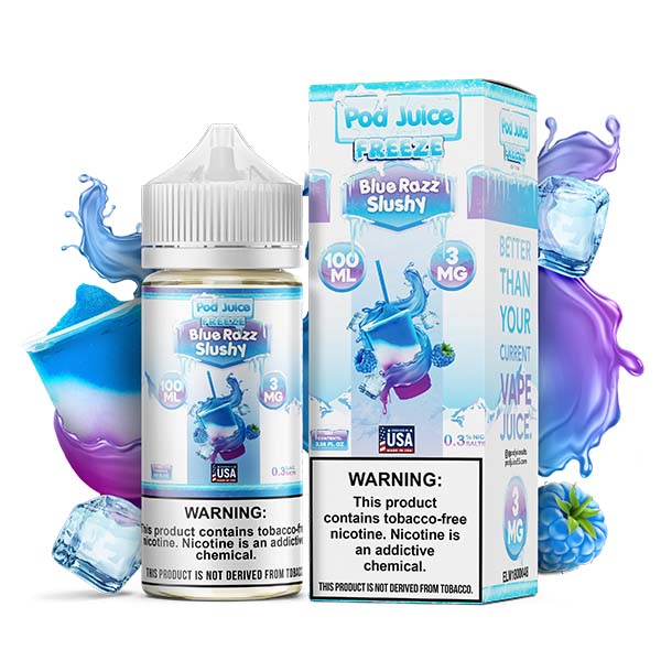 Pod Juice - Blue Razz Slushy Freeze 100ml Visalia Vapes Pod Juice - Blue Razz Slushy Freeze 100ml Visalia Vapes