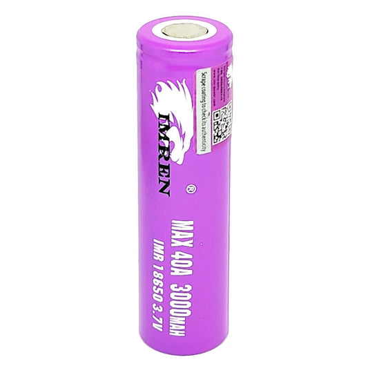 IMREN 18650 40A 3000mAh Flat Top Rechargeable Battery