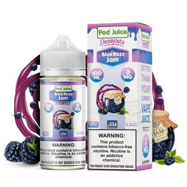 Pod Juice - Blue Razz Jam 100ml