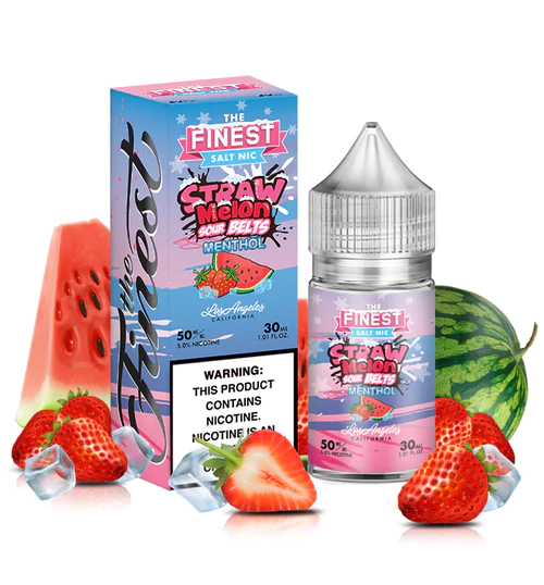 The Finest Nic Salt - Straw Melon Sour Belts Menthol